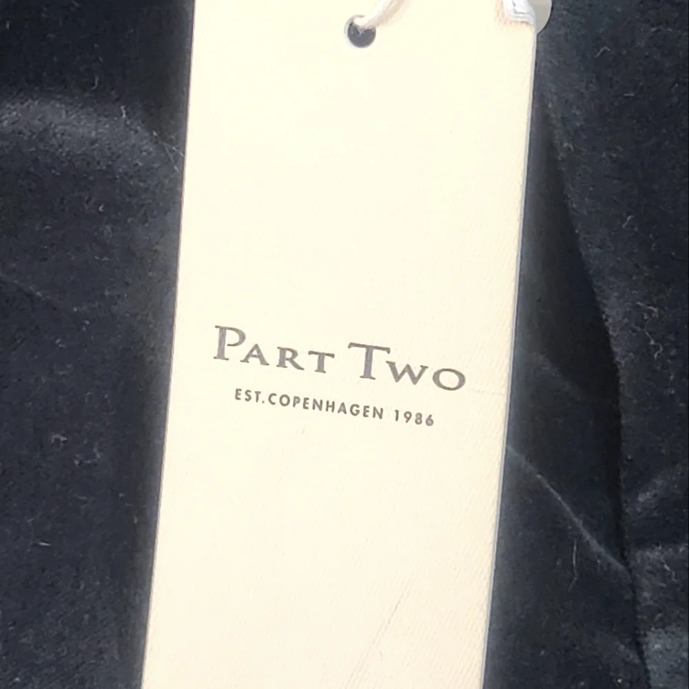 PART TWO Classic Fit Bootcut Black Velvet Pants